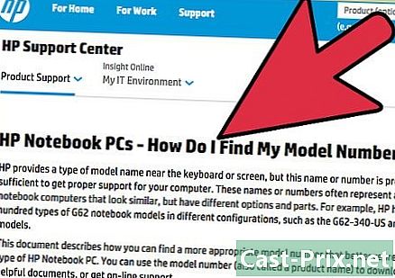 Cara menemukan nomor model notebook HP